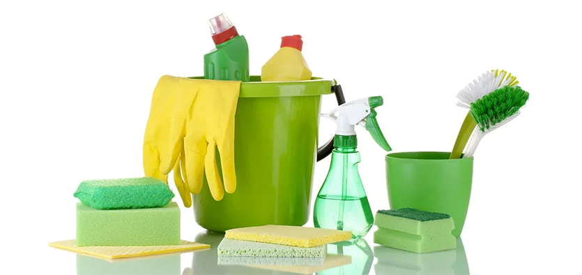 Eco-friendly vs. conventional cleaning products.