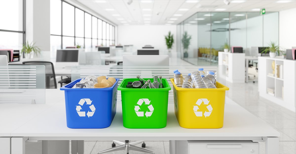 Recycling in eco-friendly cleaning practices.