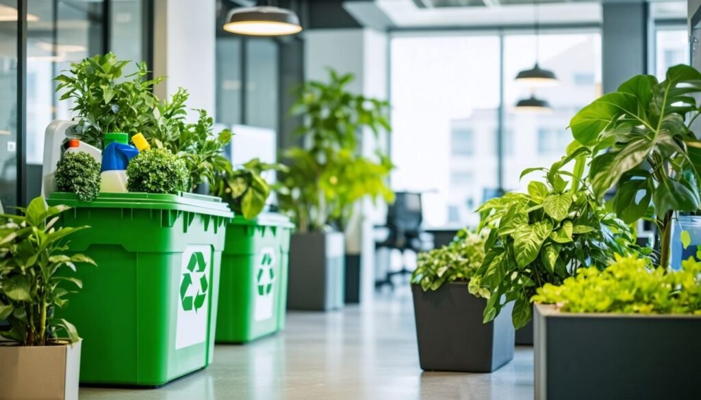 Recycling in eco-friendly cleaning practices.